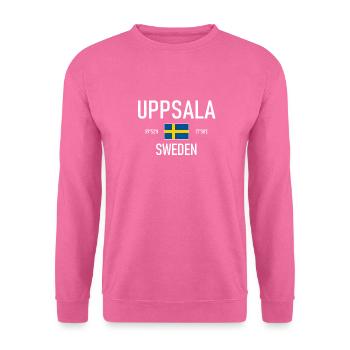 Uppsala - Suède - Sverige - Coordonnées du drapeau - Sweat-shirt Unisexe - rose - Devant