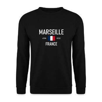 Marseille - France - France Flag Coordinates - Unisex Sweatshirt - black - Front - Alina (178cm) & Michal (187cm)