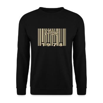 Vintage 1978 Barcode 1978: Year 2025. - Unisex Sweatshirt - black - Front - Alina (178cm) & Michal (187cm)