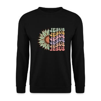 Jesus - Unisex Sweatshirt - black - Front - Alina (178cm) & Michal (187cm)