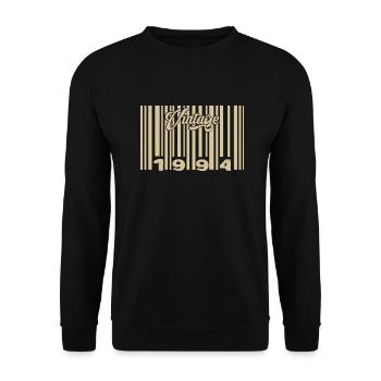 Jahrgang 1994 Barcode 1994: Jahr 2025. - Unisex Pullover - Schwarz - Vorne - Alina (178cm) & Michal (187cm)