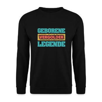 Geschenk für Vergolder - Unisex Pullover - Schwarz - Vorne - Alina (178cm) & Michal (187cm)