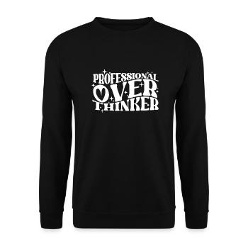 Professional Overthinker Witty Typography Humor - Unisex Sweatshirt - black - Front - Alina (178cm) & Michal (187cm)