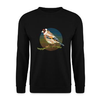 Bunter Vogel - Unisex Pullover - Schwarz - Vorne - Alina (178cm) & Michal (187cm)