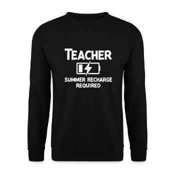 Teacher Summer Recharge Required - Unisex Sweatshirt - black - Front - Alina (178cm) & Michal (187cm)