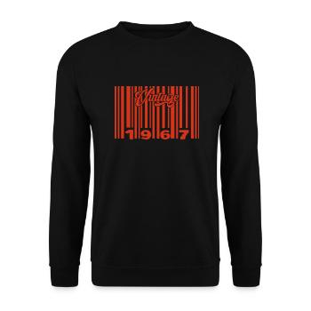 Vintage 1967 Born In 1967 58 Year Old Bar Code Anniversai - Unisex Sweatshirt - black - Front - Alina (178cm) & Michal (187cm)