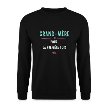 Première Fois Grand-mère - Sweat-shirt Unisexe - noir - Devant - Alina (178cm) & Michal (187cm)