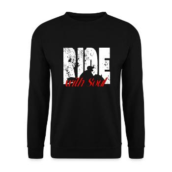 Für Biker - RideWithSoul - Unisex Pullover - Schwarz - Vorne - Alina (178cm) & Michal (187cm)
