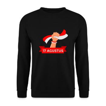Rouge Blanc Drapeau Indonésien 17 Agustus - Sweat-shirt Unisexe - noir - Devant - Alina (178cm) & Michal (187cm)