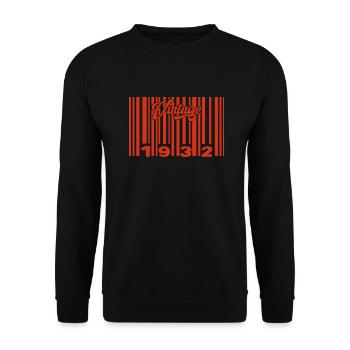Vintage 1932 Born In 1932 93 Year Old Bar Code Anniversai - Unisex Sweatshirt - black - Front - Alina (178cm) & Michal (187cm)