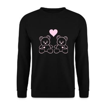 Amour en peluche - Sweat-shirt Unisexe - noir - Devant - Alina (178cm) & Michal (187cm)