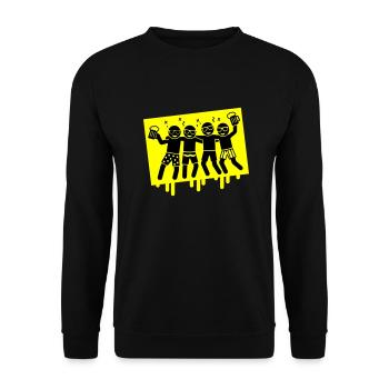 Party Urlaub Strand Saufen - Unisex Pullover - Schwarz - Vorne - Alina (178cm) & Michal (187cm)