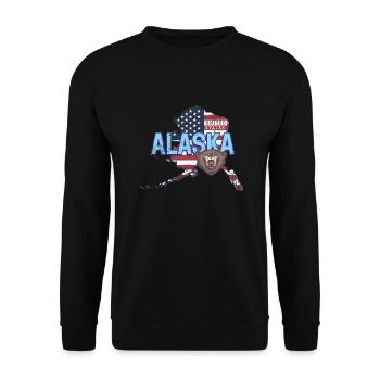 Alaska State United States Souvenir - Unisex Sweatshirt - black - Front - Alina (178cm) & Michal (187cm)