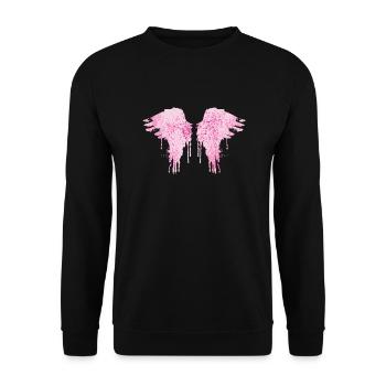 Angel wings,pink,colorful wings,graffiti - Unisex Sweatshirt - black - Front - Alina (178cm) & Michal (187cm)