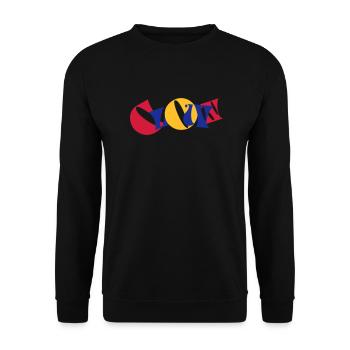 Clown Lettres colorées Texte Logo Drôle Drôle - Sweat-shirt Unisexe - noir - Devant - Alina (178cm) & Michal (187cm)
