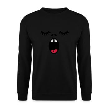 face à la chanteuse / singer face (3c) - Sweat-shirt Unisexe - noir - Devant - Alina (178cm) & Michal (187cm)