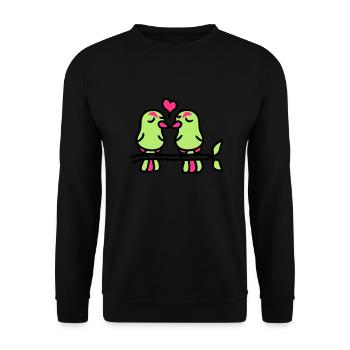 oiseaux dans l'amour 3 - Sweat-shirt Unisexe - noir - Devant - Alina (178cm) & Michal (187cm)