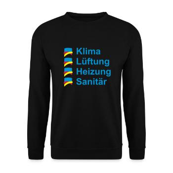 Klima Lüftung Heizung Sanitär - Unisex Pullover - Schwarz - Vorne - Alina (178cm) & Michal (187cm)