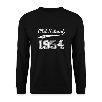 1954 - Unisex Pullover - Schwarz - Vorne - Alina (178cm) & Michal (187cm)