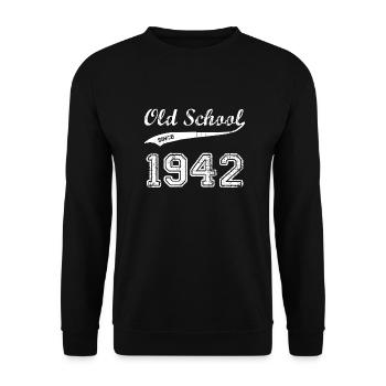 1942 - Unisex Pullover - Schwarz - Vorne - Alina (178cm) & Michal (187cm)