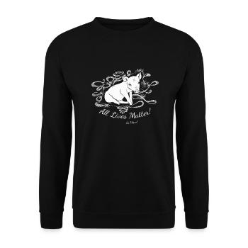 Piggy blanc - Sweat-shirt Unisexe - noir - Devant - Alina (178cm) & Michal (187cm)