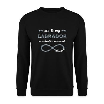Me & my Labrador Hundeliebhaber Infinity Glitzer 8 - Unisex Pullover - Schwarz - Vorne - Alina (178cm) & Michal (187cm)