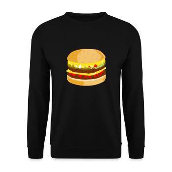 hamburger - Sweat-shirt Unisexe - noir - Devant - Alina (178cm) & Michal (187cm)