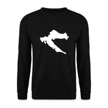Kroatien Land Umriss Moja Domovina Fan - Unisex Pullover - Schwarz - Vorne - Alina (178cm) & Michal (187cm)