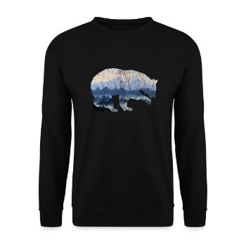 Bear Mountains Nature Used Look - Unisex Sweatshirt - black - Front - Alina (178cm) & Michal (187cm)