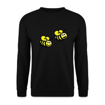 biene_bee___f3 - Sweat-shirt Unisexe - noir - Devant - Alina (178cm) & Michal (187cm)