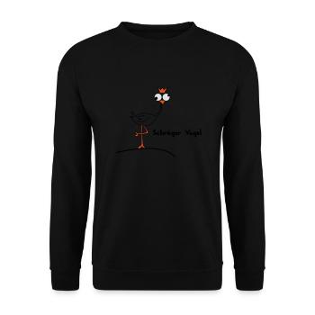 schräger Vogel - Unisex Pullover - Schwarz - Vorne - Alina (178cm) & Michal (187cm)