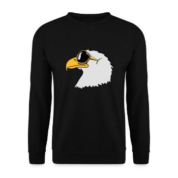 Drôle oiseau cool lunettes de soleil d'aigle - Sweat-shirt Unisexe - noir - Devant - Alina (178cm) & Michal (187cm)