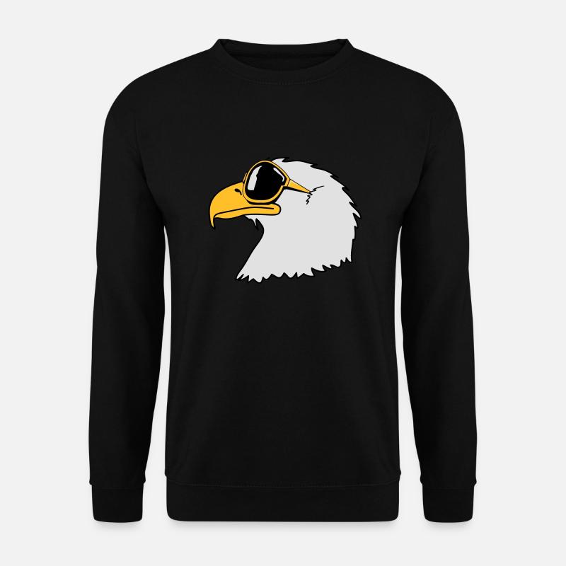Eagle sunglasses cool bird funny - Unisex Sweatshirt - black