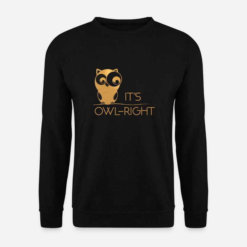 Owl Right || Eule - Unisex Pullover - Schwarz