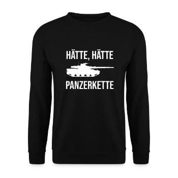 Panzer lustiger Spruch - Unisex Pullover - Schwarz - Vorne - Alina (178cm) & Michal (187cm)