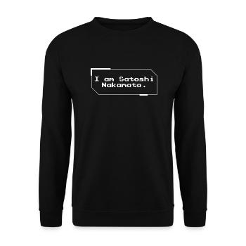 I am Satoshi Nakamoto. - Unisex Pullover - Schwarz - Vorne - Alina (178cm) & Michal (187cm)