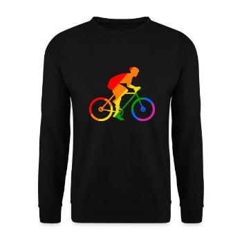 Rainbow bike sport - Unisex Sweatshirt - black - Front - Alina (178cm) & Michal (187cm)