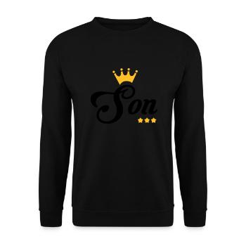 Fils / Fille / Petit-Fils / Petite-Fille - Sweat-shirt Unisexe - noir - Devant - Alina (178cm) & Michal (187cm)