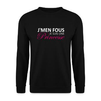 j'men fous je suis une princesse - Sweat-shirt Unisexe - noir - Devant - Alina (178cm) & Michal (187cm)