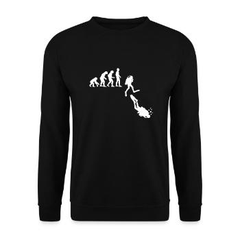 Evolution des Gerätetauchens - Unisex Pullover - Schwarz - Vorne - Alina (178cm) & Michal (187cm)