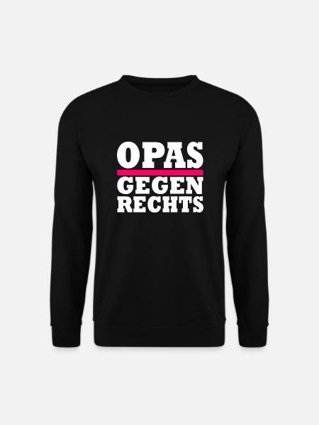 Opas gegen rechts - Unisex Pullover - Schwarz