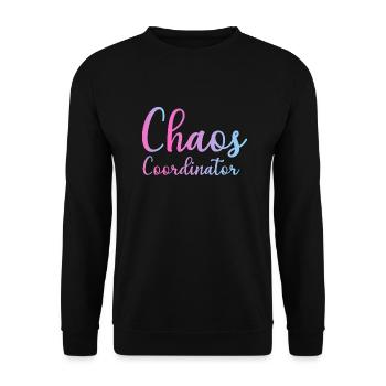Chaos Coordinator Manager Boss Boss Mom Dad Office - Unisex Sweatshirt - black - Front - Alina (178cm) & Michal (187cm)