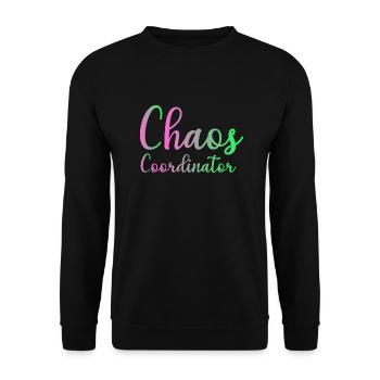 Chaos Coordinator Manager Boss Boss Mom Dad Office - Unisex Sweatshirt - black - Front - Alina (178cm) & Michal (187cm)