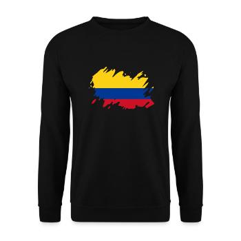 Drapeau de la Colombie tache d'éclaboussure de peinture - Sweat-shirt Unisexe - noir - Devant - Alina (178cm) & Michal (187cm)