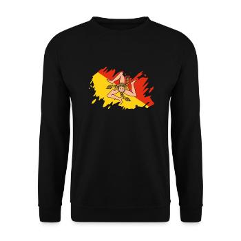 Drapeau Sicile Italie Palerme Trinacria Italia - Sweat-shirt Unisexe - noir - Devant - Alina (178cm) & Michal (187cm)