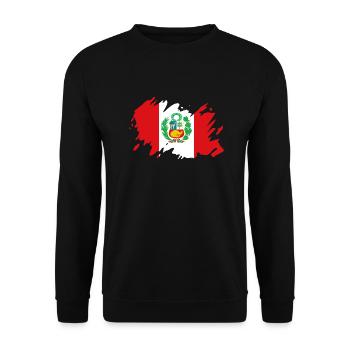 Peru Flag South America Cusco Peruvian Flag - Unisex Sweatshirt - black - Front - Alina (178cm) & Michal (187cm)