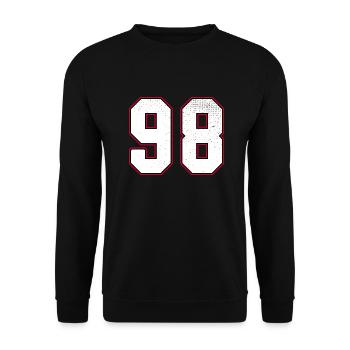 Numéro quatre-vingt-dix-huit - 98 Classic Vintage Sport - Sweat-shirt Unisexe - noir - Devant - Alina (178cm) & Michal (187cm)