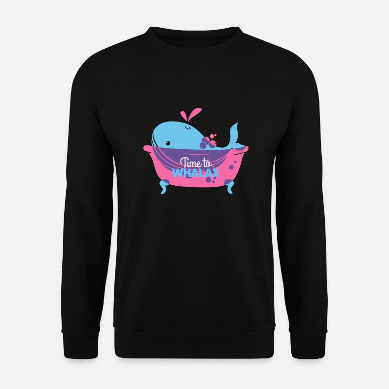 Time to relax, time to Whalax - Unisex Pullover - Schwarz