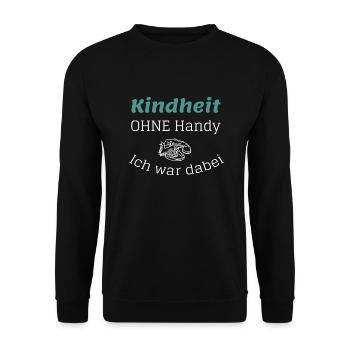 Kindheit ohne Handy - Ich war dabei - Unisex Pullover - Schwarz - Vorne - Alina (178cm) & Michal (187cm)