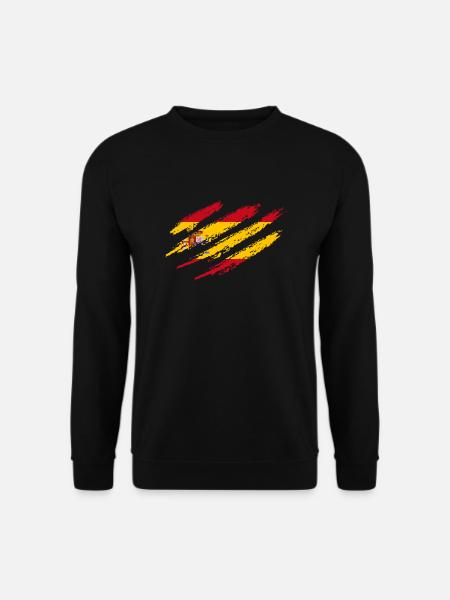 Spanien Flagge Kratzer Spanische Fahne Krallen - Unisex Pullover - Schwarz